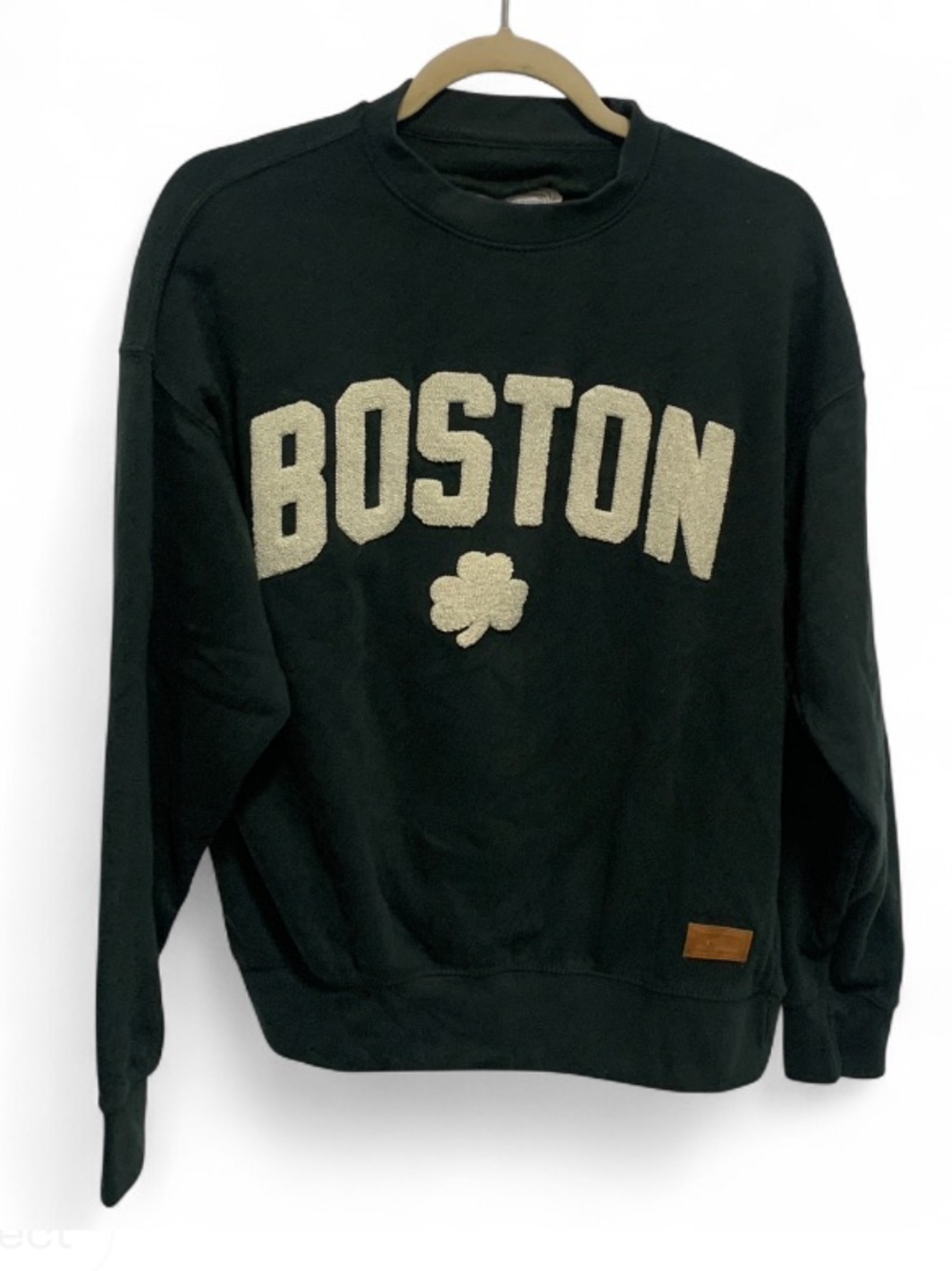 Boston Crewneck Sweatshirt - Dark Green with Cream Lettering